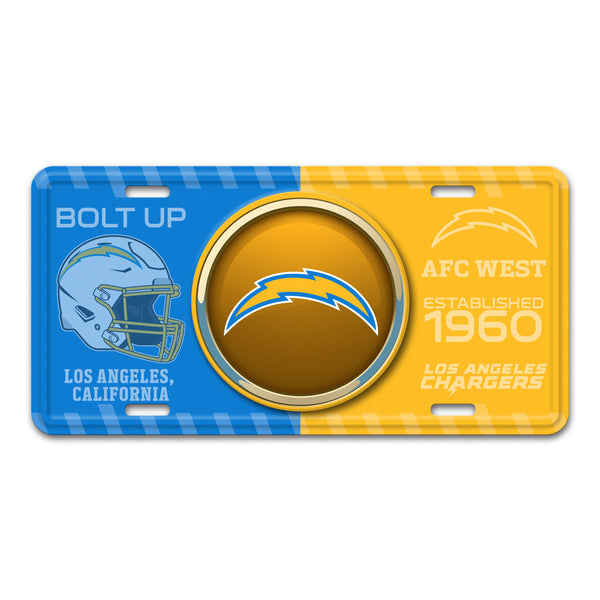 fanmats NFL - Los Angeles Chargers Embossed Metal License Plate