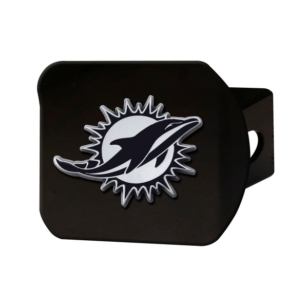 fanmats NFL - Miami Dolphins Chrome on Black Hitch Cover