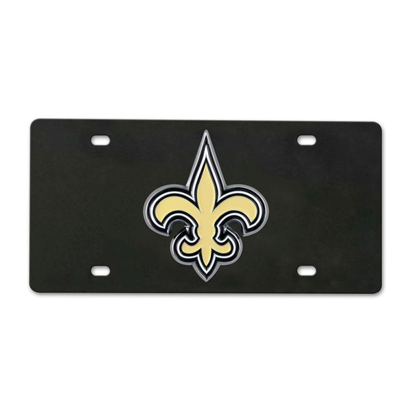 fanmats NFL - New Orleans Saints Black Diecast License Plate