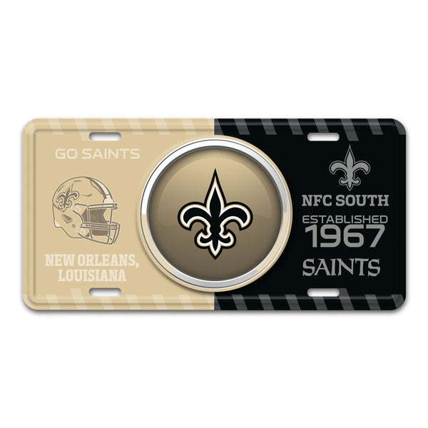 fanmats NFL - New Orleans Saints Embossed Metal License Plate