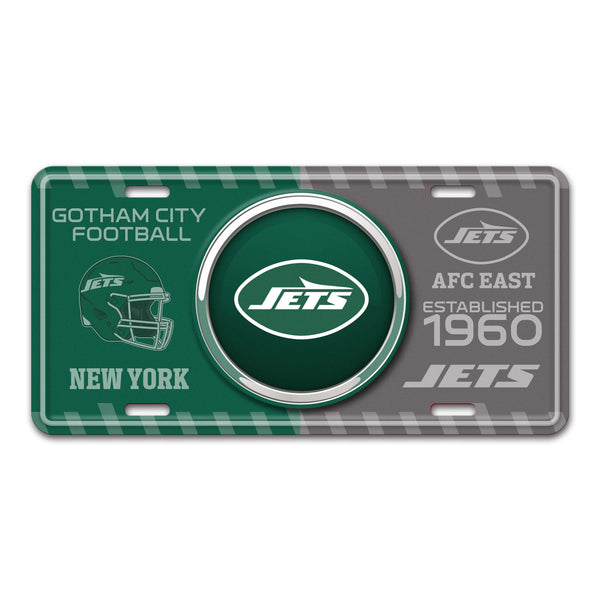 fanmats NFL - New York Jets Embossed Metal License Plate
