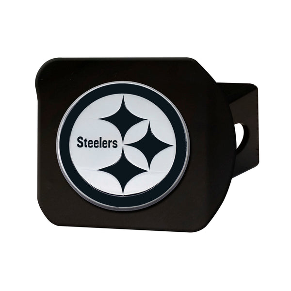 fanmats NFL - Pittsburgh Steelers Chrome on Black Hitch Cover