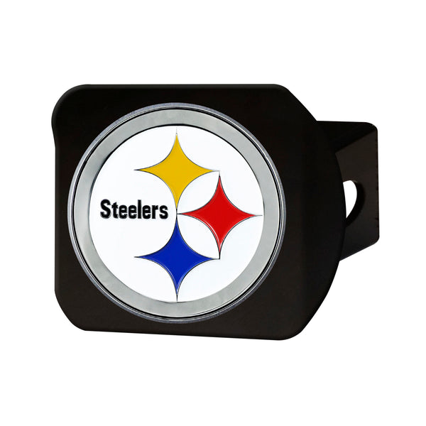 fanmats NFL - Pittsburgh Steelers Color on Black Hitch Cover