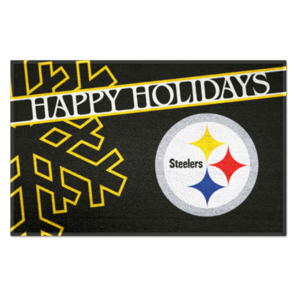 fanmats NFL - Pittsburgh Steelers Starter Mat - Happy Holidays