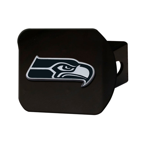 fanmats NFL - Seattle Seahawks Chrome on Black Hitch Cover