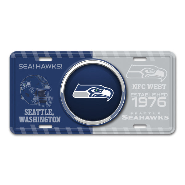 fanmats NFL - Seattle Seahawks Embossed Metal License Plate