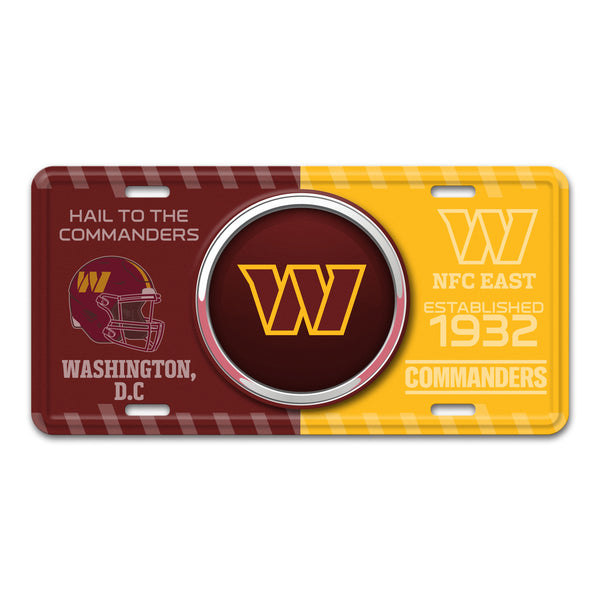 fanmats NFL - Washington Commanders Embossed Metal License Plate