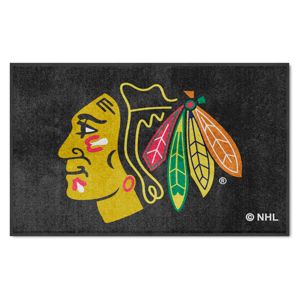 fanmats NHL - Chicago Blackhawks 4X6 Logo Mat - Landscape