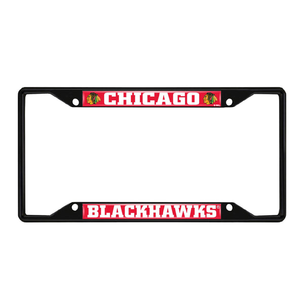 fanmats NHL - Chicago Blackhawks Black License Plate Frame