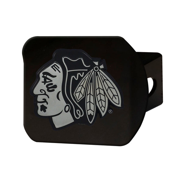 fanmats NHL - Chicago Blackhawks Chrome on Black Hitch Cover