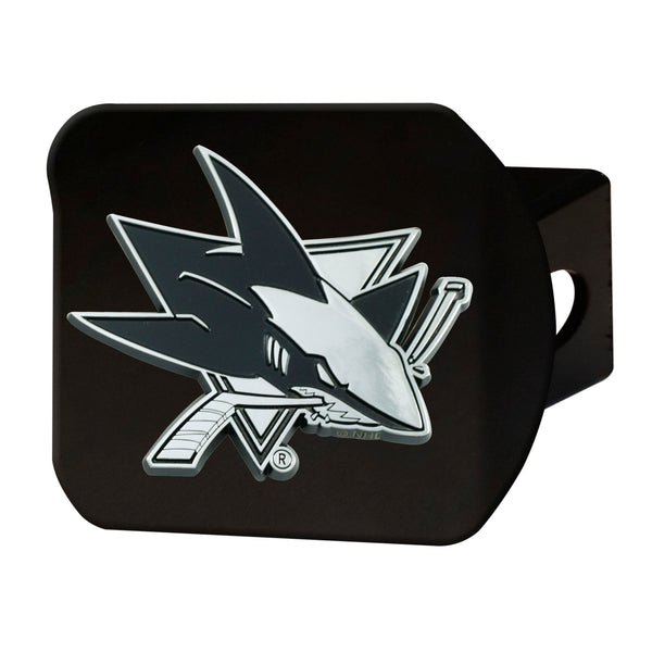 fanmats NHL - San Jose Sharks Chrome on Black Hitch Cover