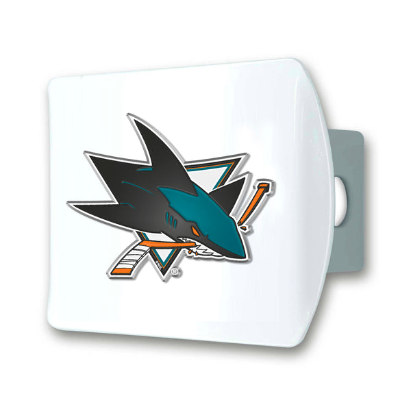fanmats NHL - San Jose Sharks Color on White Hitch Cover