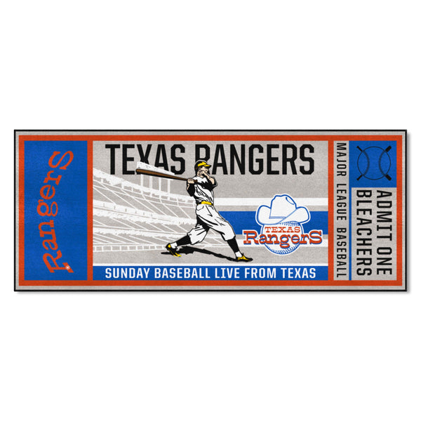 fanmats Texas Rangers Retro 1972 Ticket Runner Rug 30 x 72