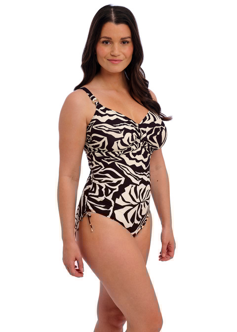 Fantasie Twist Front Swimsuit Black Cream