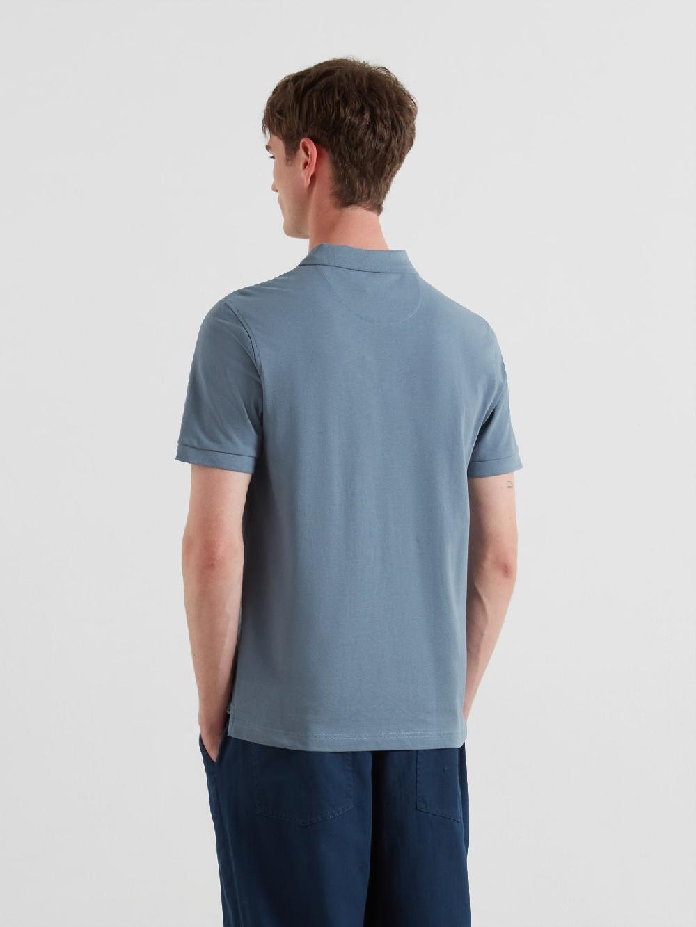 Farah Blanes Organic Cotton Polo Shirt In Chalk Blue