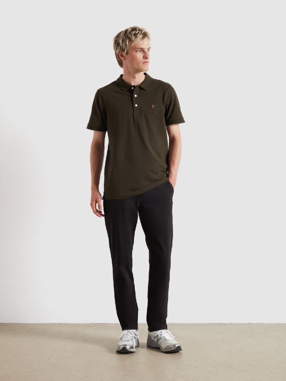 Farah Blanes Organic Cotton Polo Shirt In Evergreen