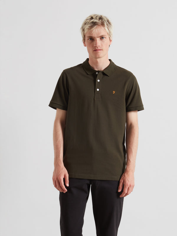 farah Blanes Organic Cotton Polo Shirt In Evergreen