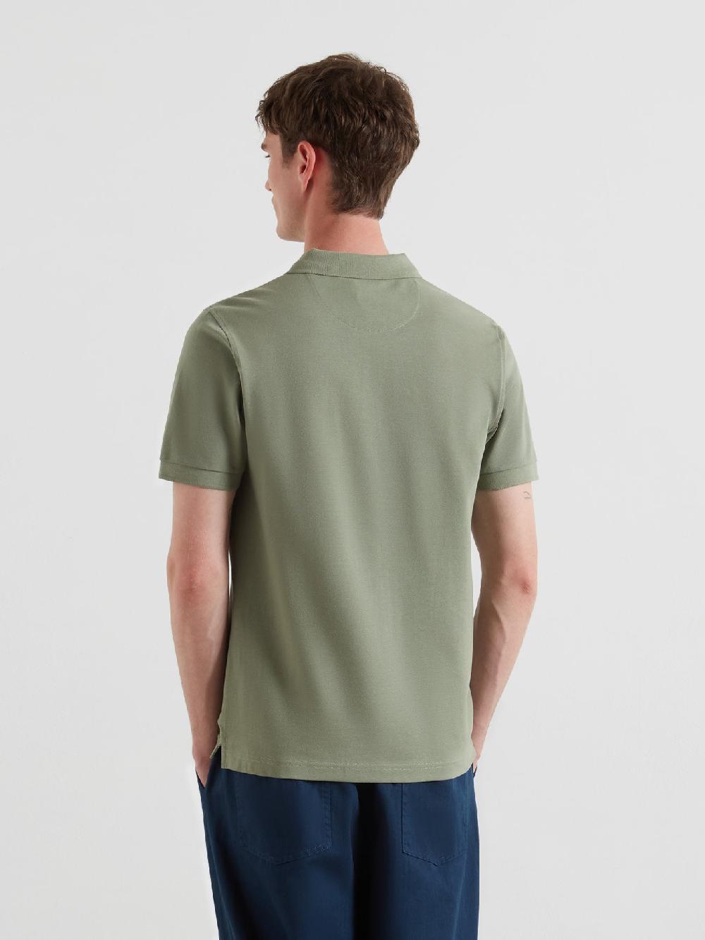 Farah Blanes Organic Cotton Polo Shirt In Tarragon Green