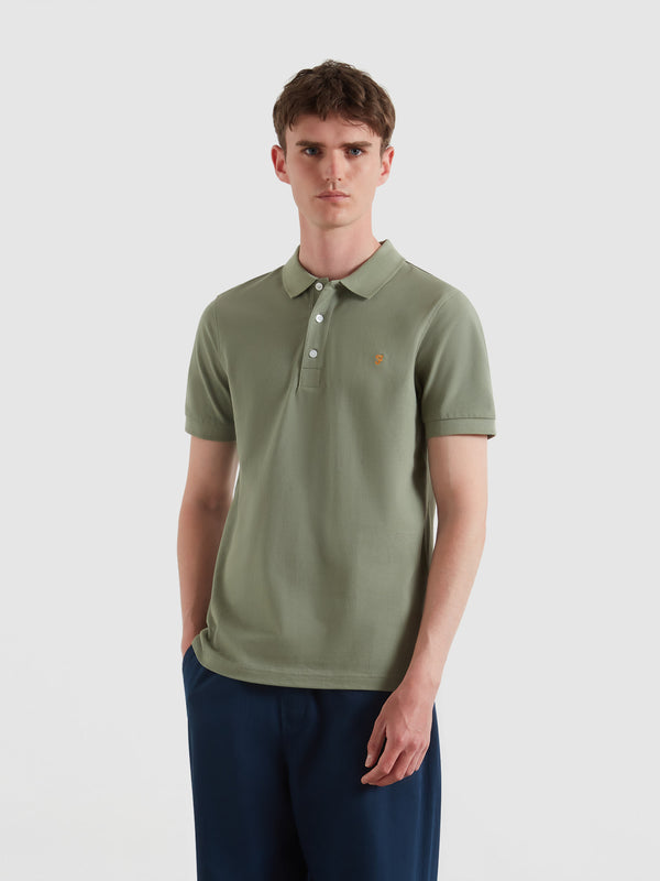 farah Blanes Organic Cotton Polo Shirt In Tarragon Green