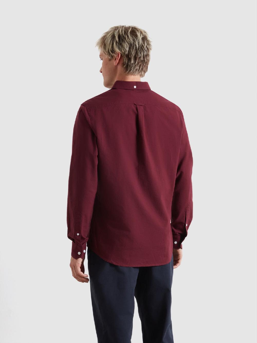 Farah Brewer Slim Fit Organic Cotton Oxford Shirt In Bordeaux