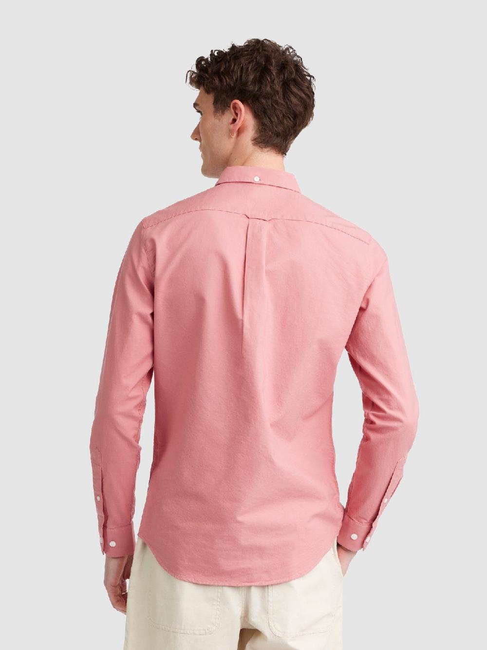 Farah Brewer Slim Fit Organic Cotton Oxford Shirt In Carnation Pink