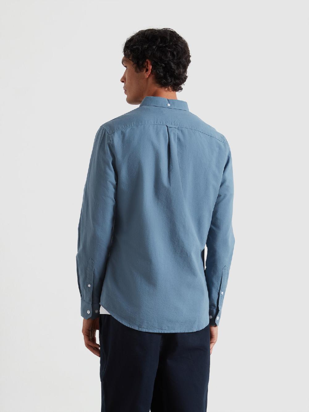 Farah Brewer Slim Fit Organic Cotton Oxford Shirt In Chalk Blue