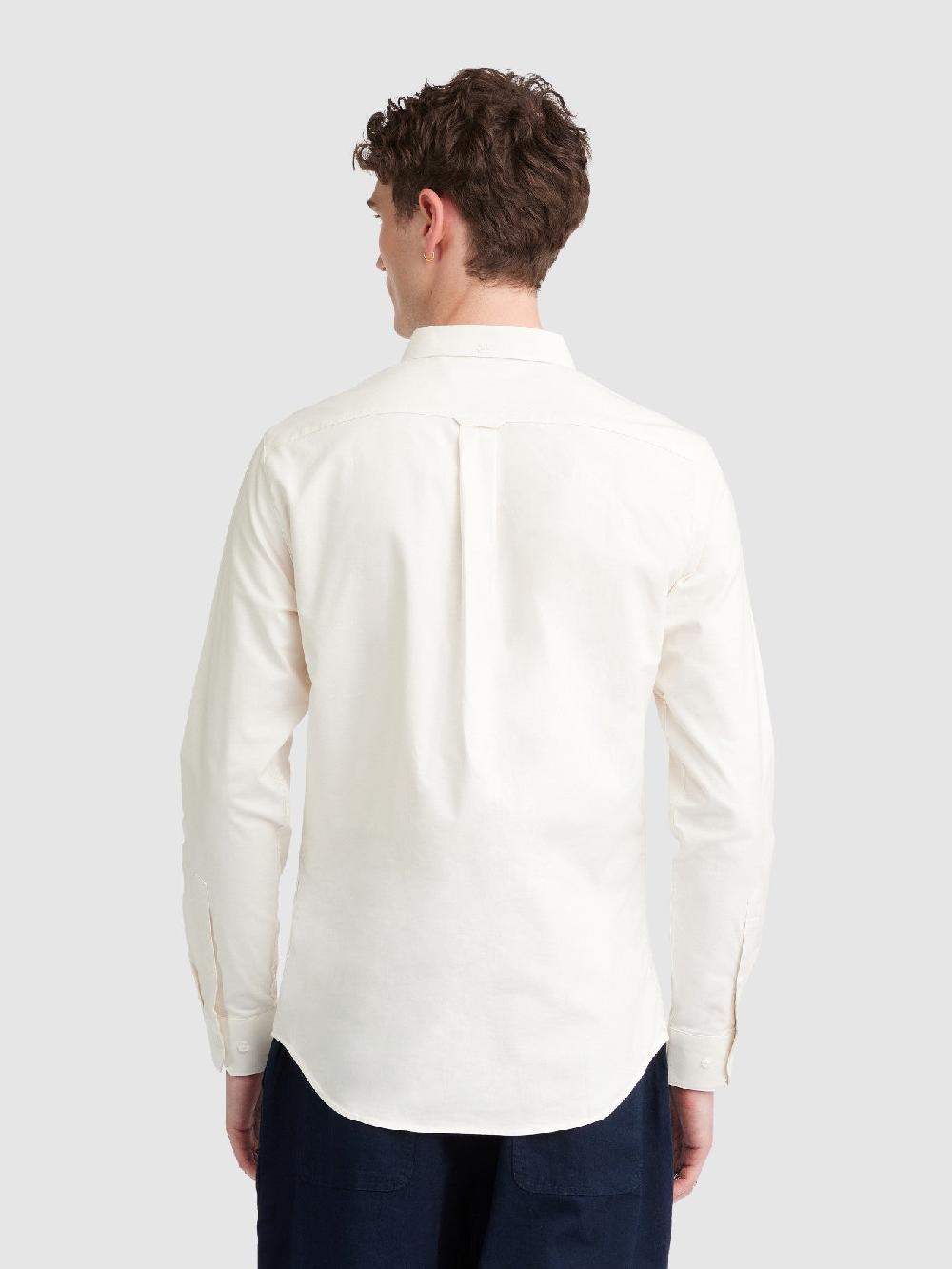 Farah Brewer Slim Fit Organic Cotton Oxford Shirt In Ecru