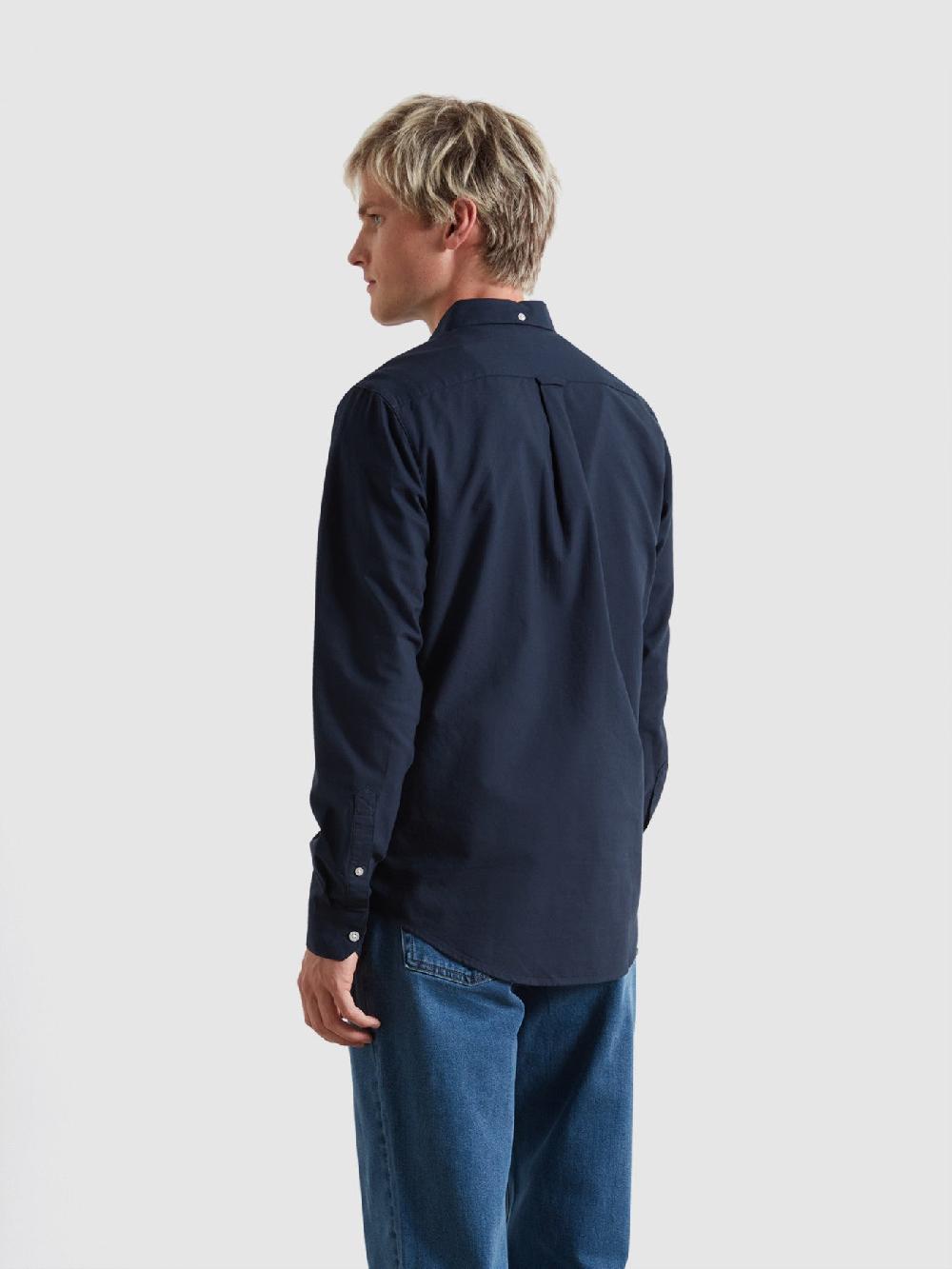 Farah Brewer Slim Fit Organic Cotton Oxford Shirt In Navy