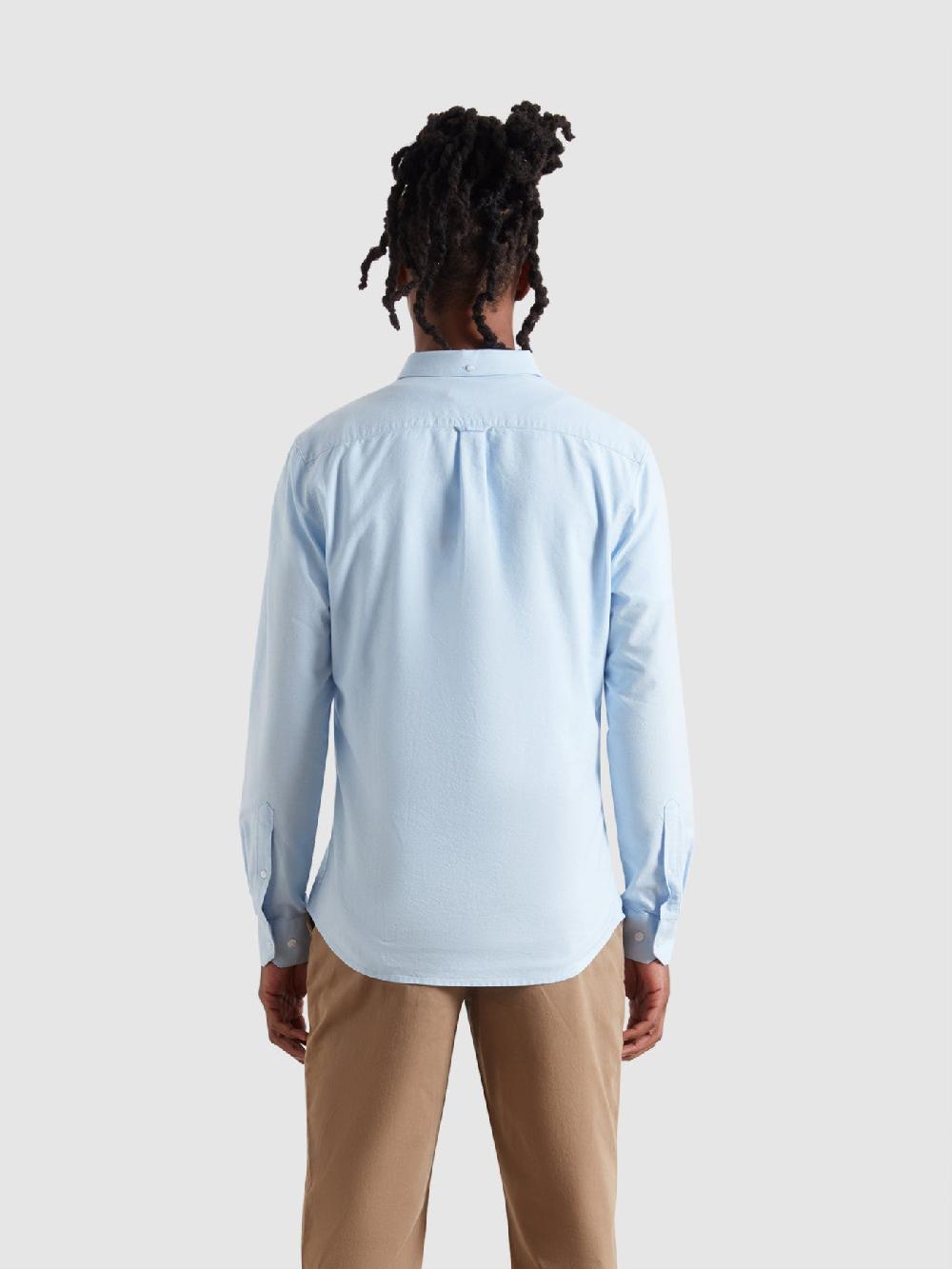Farah Brewer Slim Fit Organic Cotton Oxford Shirt In Sky Blue