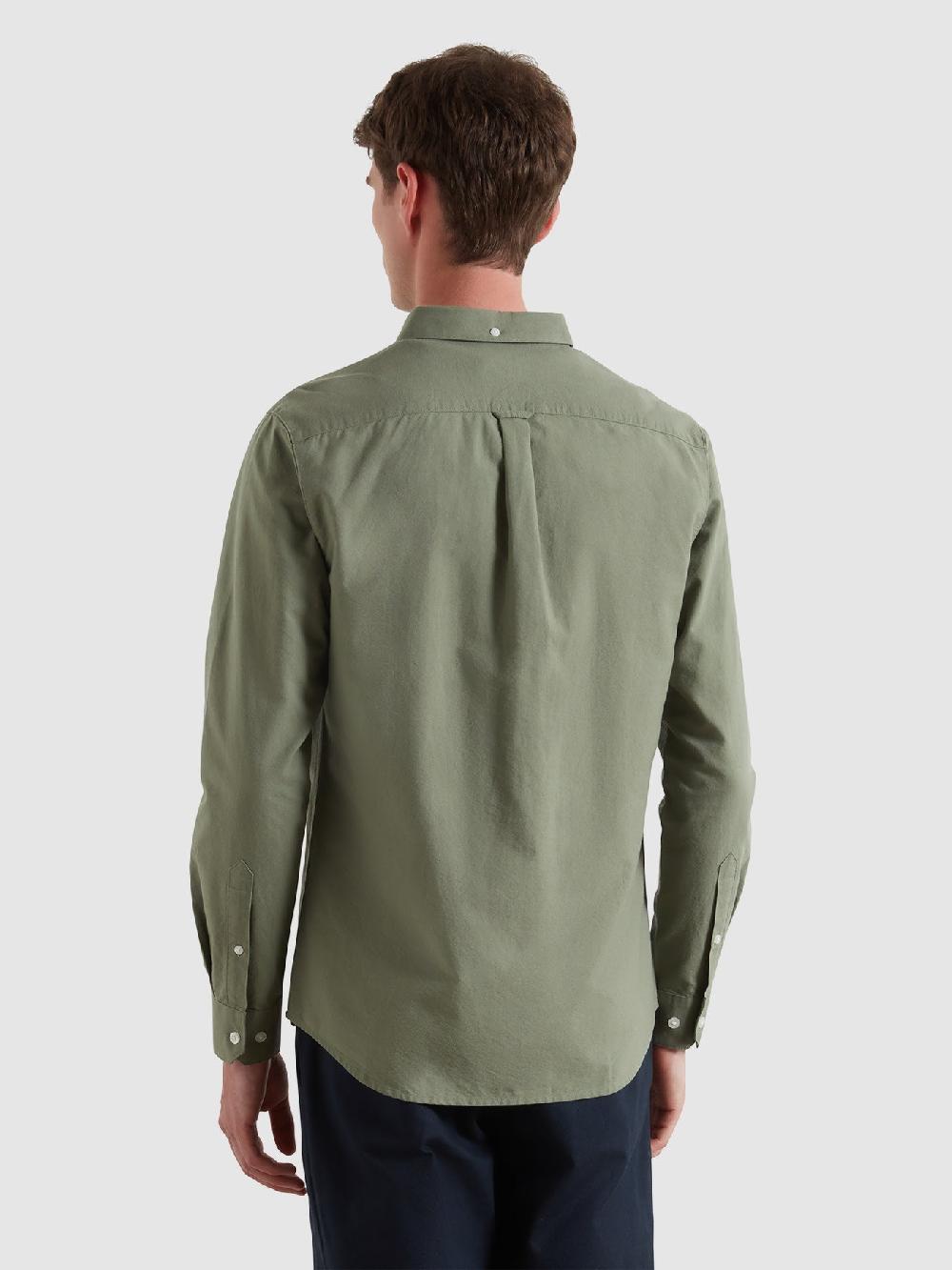 Farah Brewer Slim Fit Organic Cotton Oxford Shirt In Tarragon Green