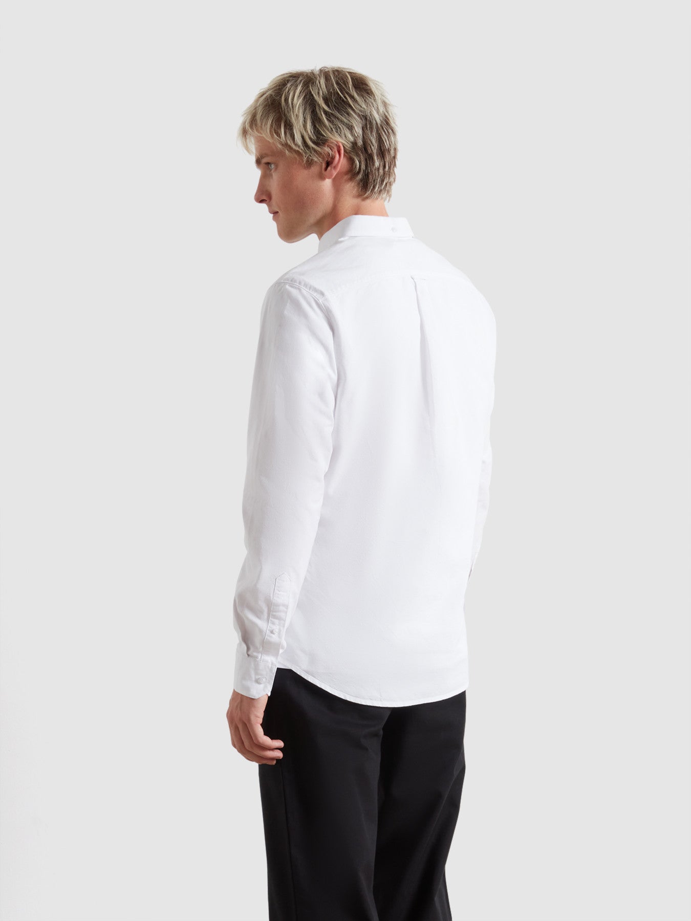 Farah Brewer Slim Fit Organic Cotton Oxford Shirt In White