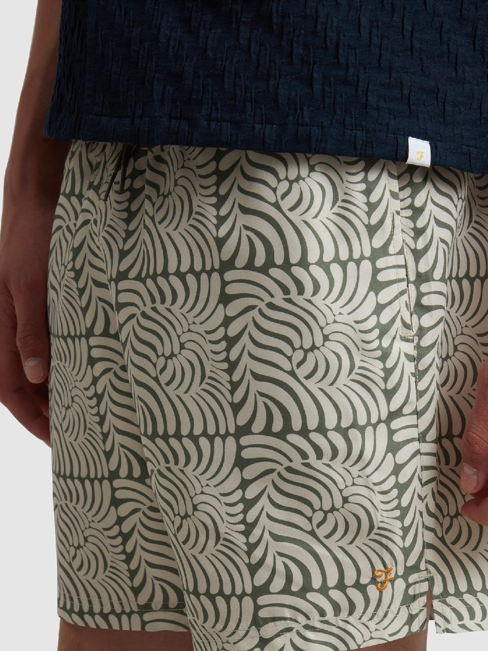 Farah Colbert Fern Print Swim Shorts In Rocket Green