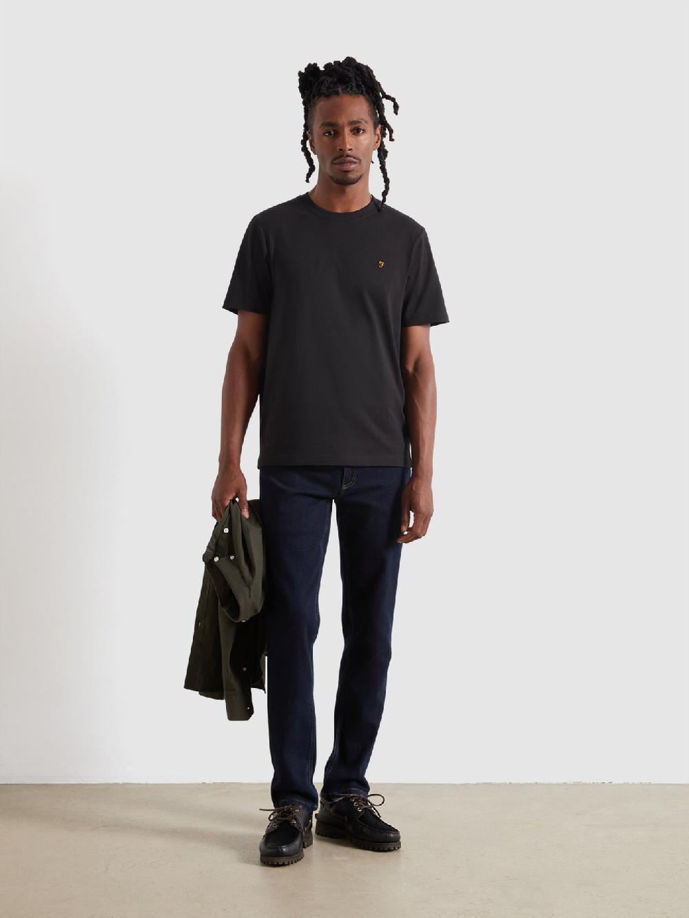 Farah Danny Regular Fit Organic Cotton T-Shirt In Black