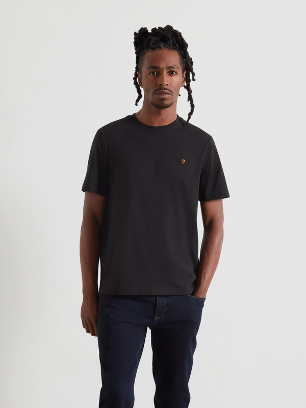 farah Danny Regular Fit Organic Cotton T-Shirt In Black