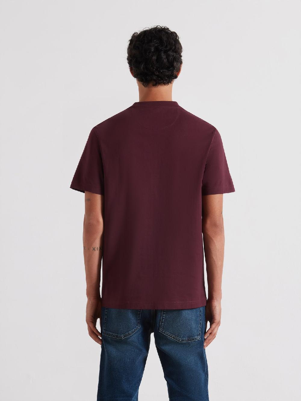 Farah Danny Regular Fit Organic Cotton T-Shirt In Bordeaux