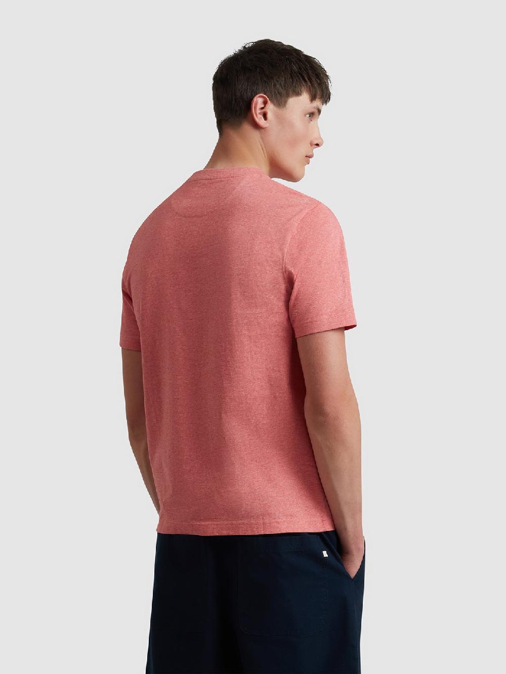 Farah Danny Regular Fit Organic Cotton T-Shirt In Carnation Pink Marl