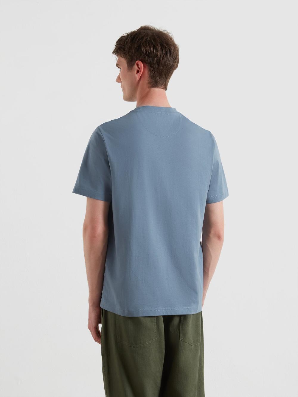 Farah Danny Regular Fit Organic Cotton T-Shirt In Chalk Blue