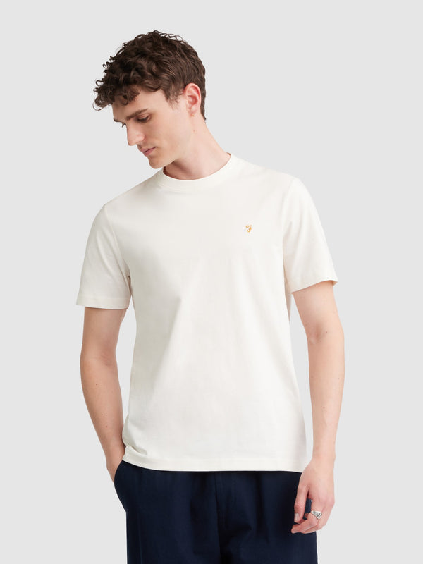 farah Danny Regular Fit Organic Cotton T-Shirt In Ecru