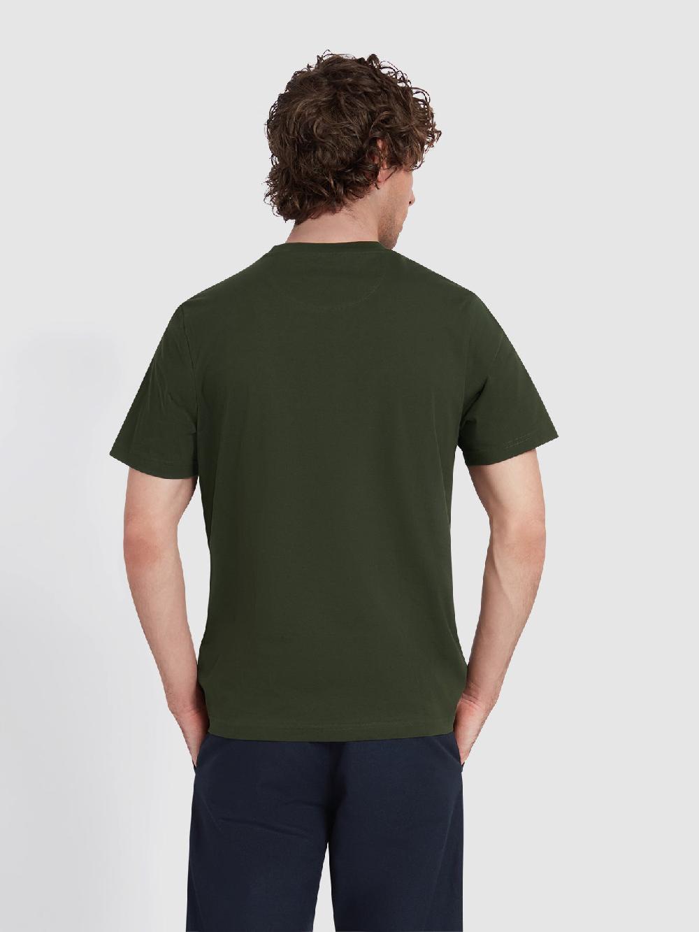 Farah Danny Regular Fit Organic Cotton T-Shirt In Evergreen