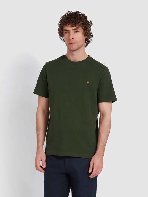 farah Danny Regular Fit Organic Cotton T-Shirt In Evergreen