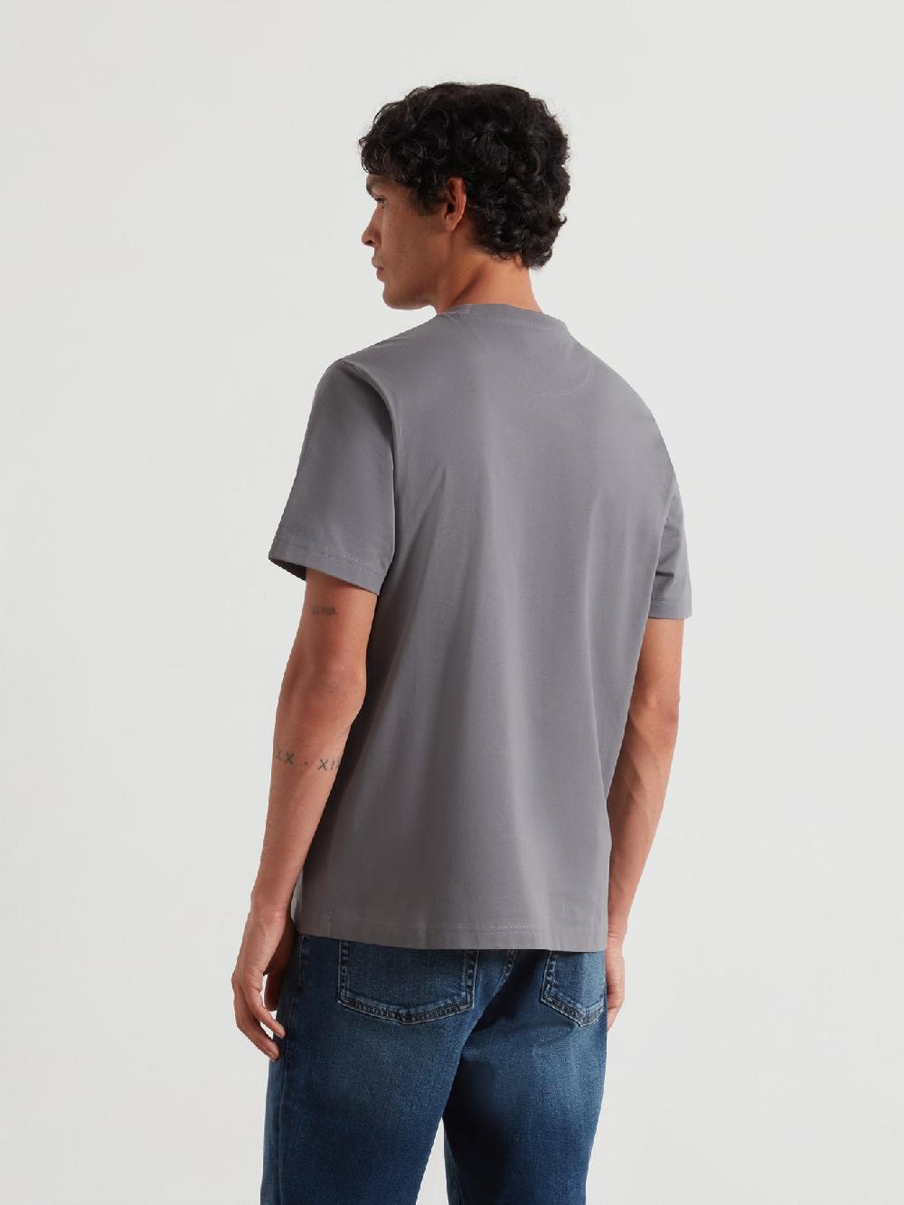 Farah Danny Regular Fit Organic Cotton T-Shirt In Grey Shade