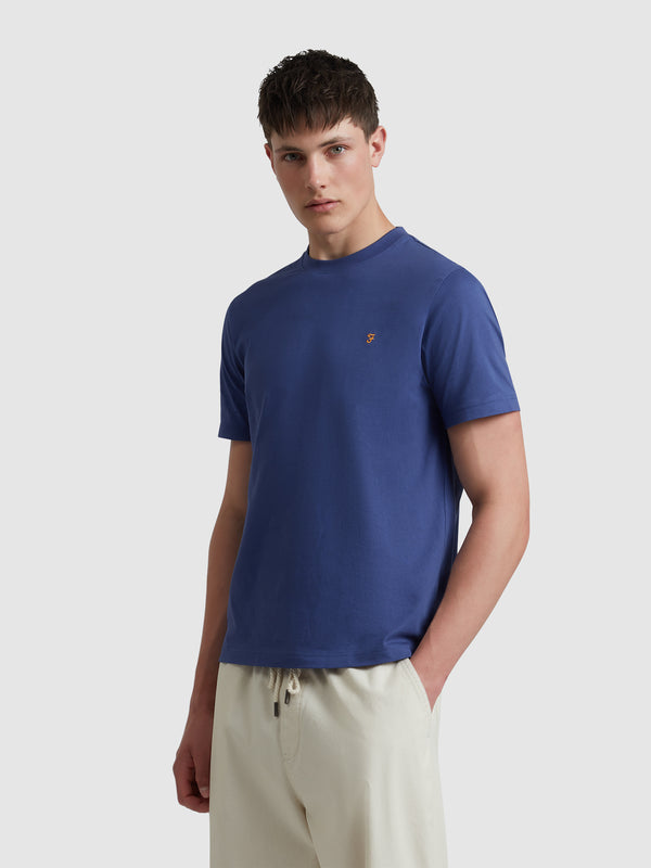 farah Danny Regular Fit Organic Cotton T-Shirt In Sigil Blue
