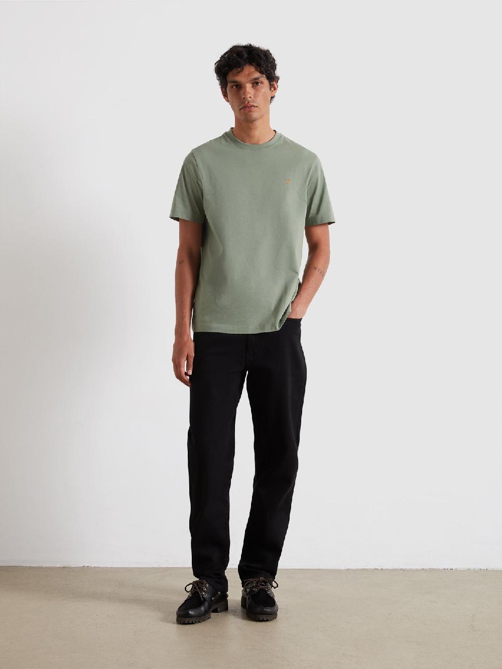 Farah Danny Regular Fit Organic Cotton T-Shirt In Tarragon Green