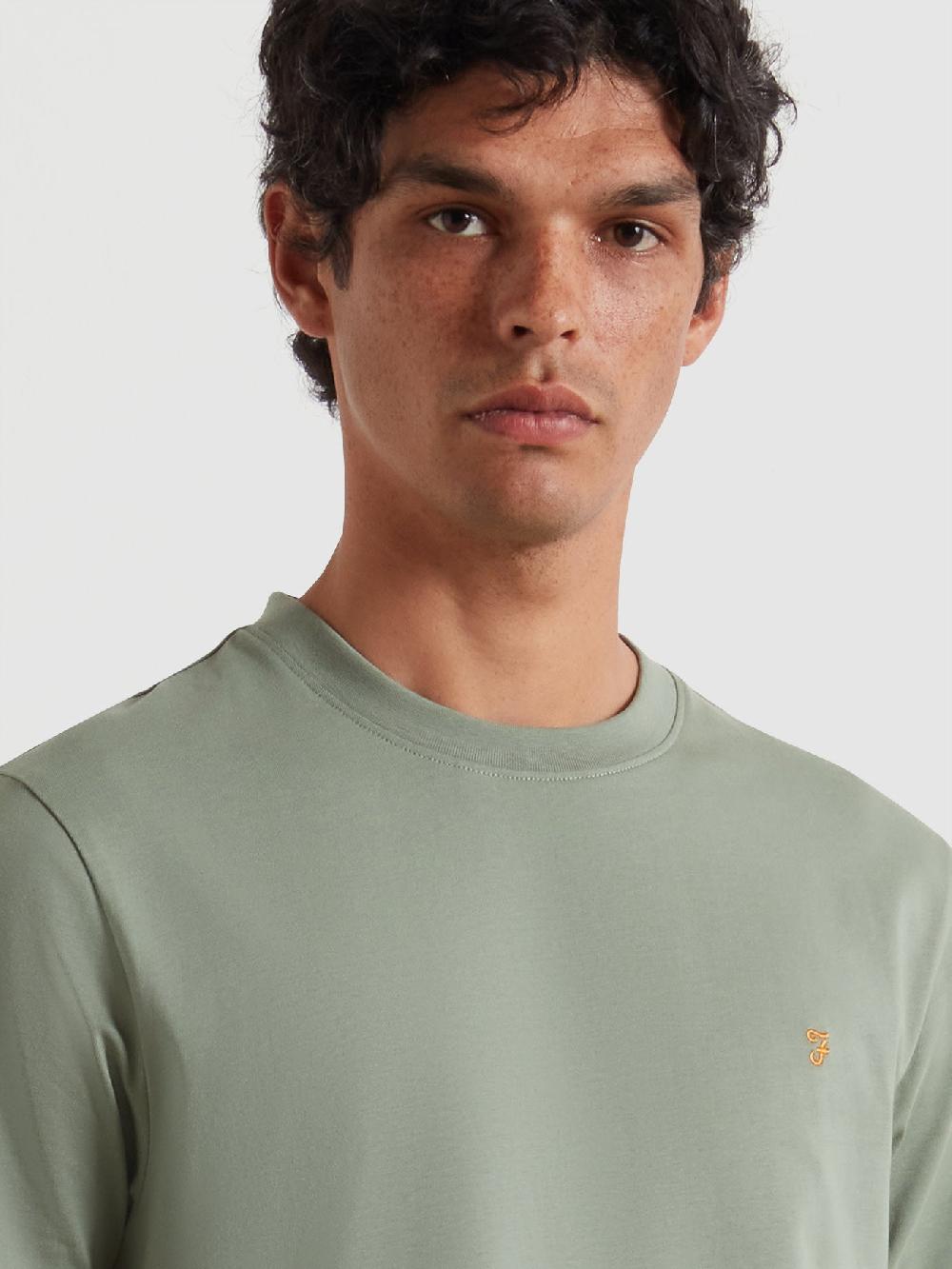 Farah Danny Regular Fit Organic Cotton T-Shirt In Tarragon Green