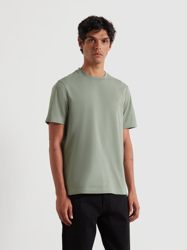 farah Danny Regular Fit Organic Cotton T-Shirt In Tarragon Green
