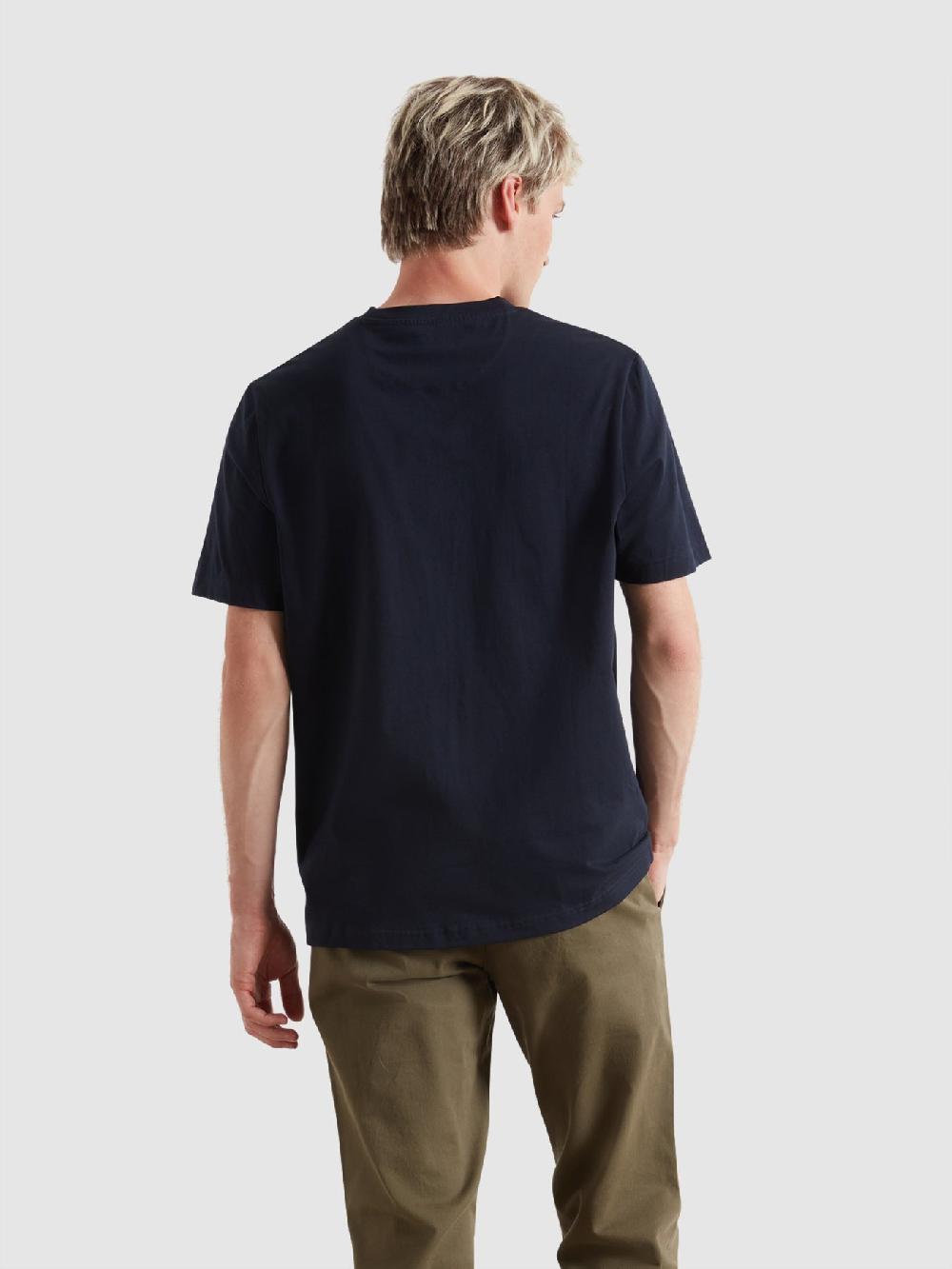 Farah Danny Regular Fit Organic Cotton T-Shirt In True Navy