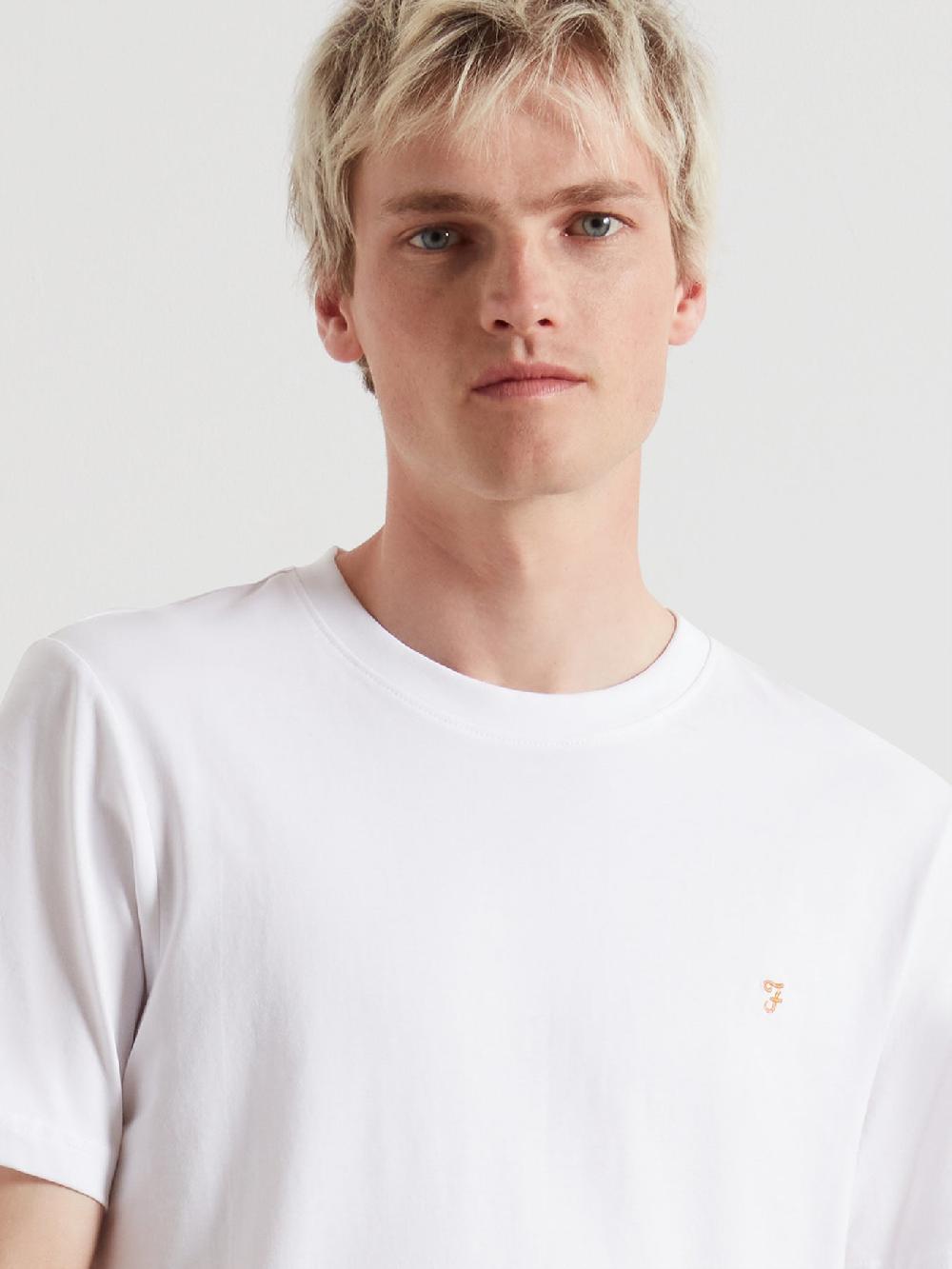 Farah Danny Regular Fit Organic Cotton T-Shirt In White