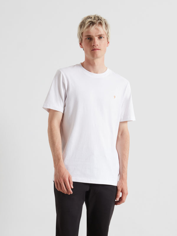farah Danny Regular Fit Organic Cotton T-Shirt In White
