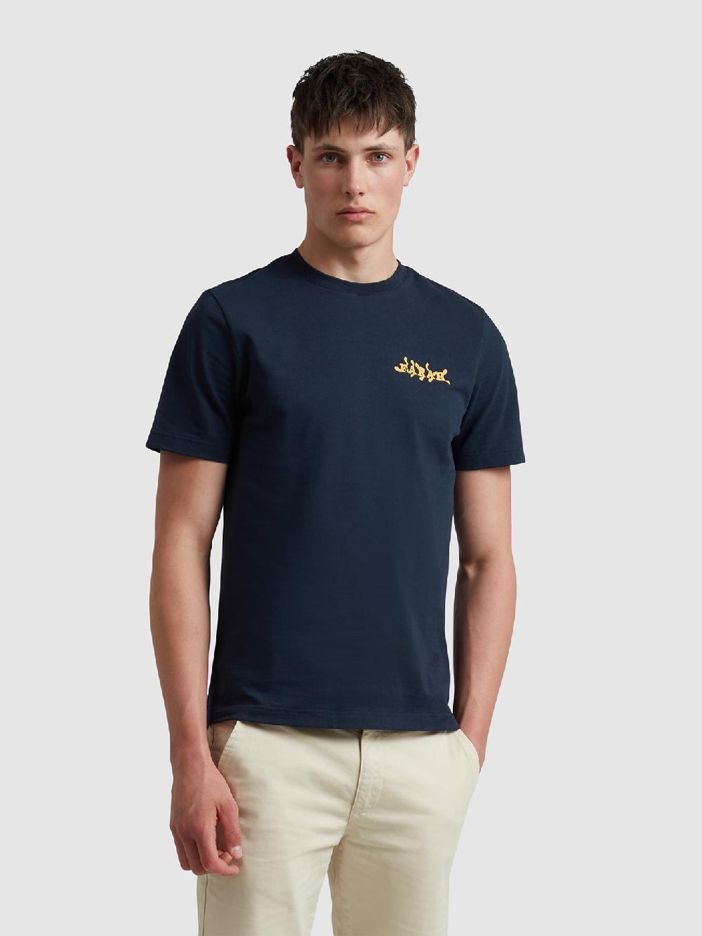 farah Amesbury Graphic T-Shirt In True Navy