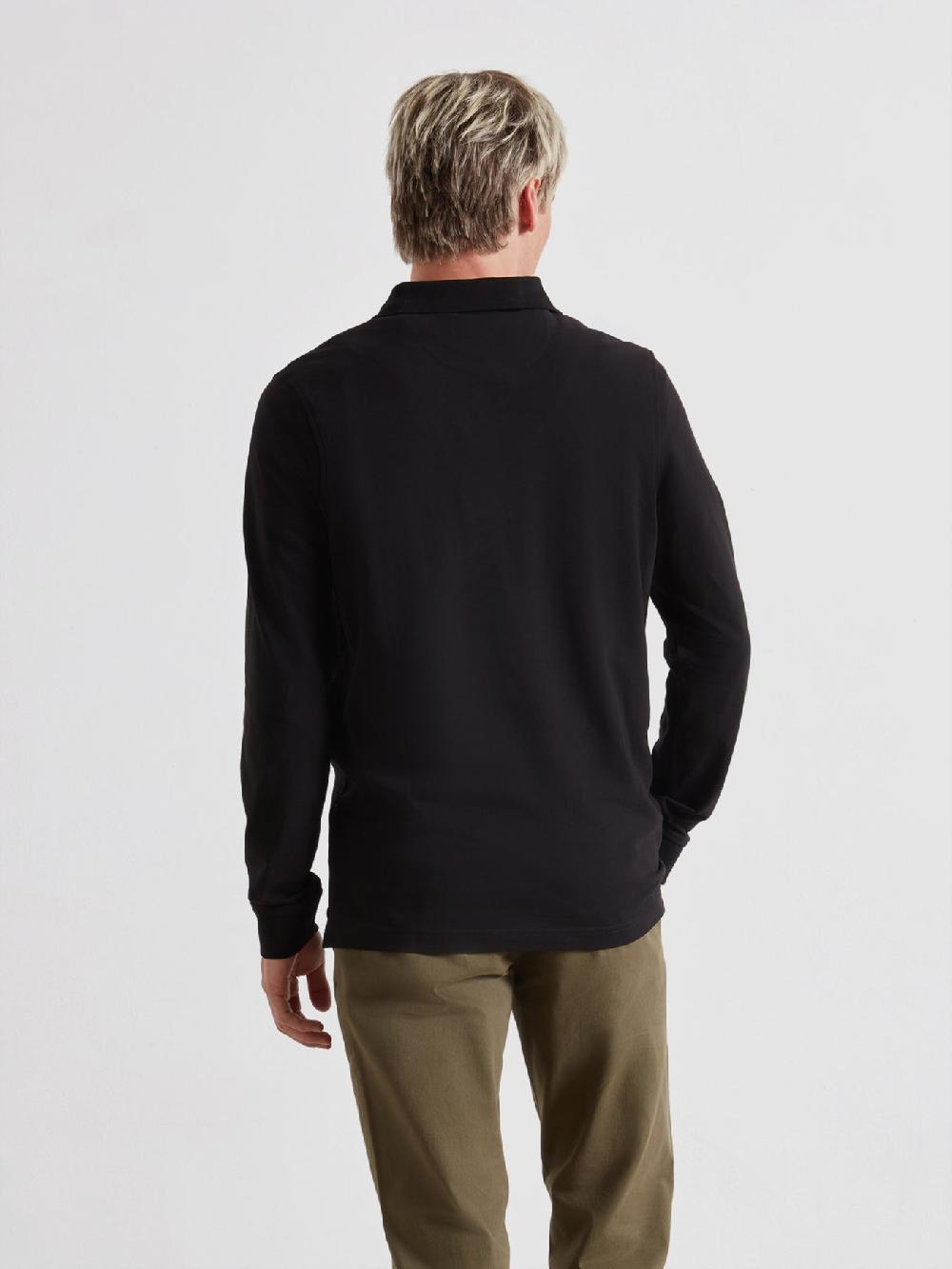 Farah Blanes Long Sleeve Polo Shirt In Black